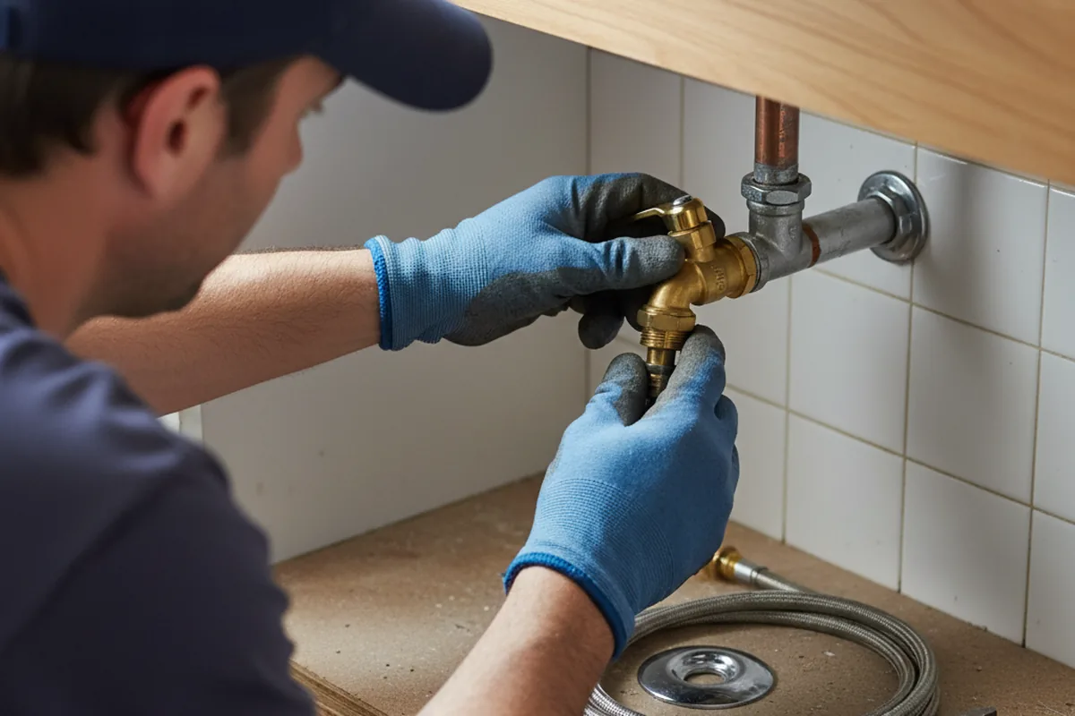 Shutoff valve and fitting work during Faucet and Fixture Repair in New Munich